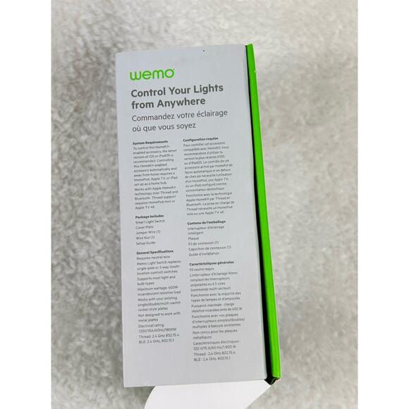 WEMO Wi-Fi Smart Light Switch Apple Home Kit White New Opened Box - Picture 6 of 7